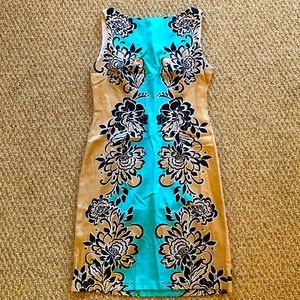 London Times colorful patterned dress